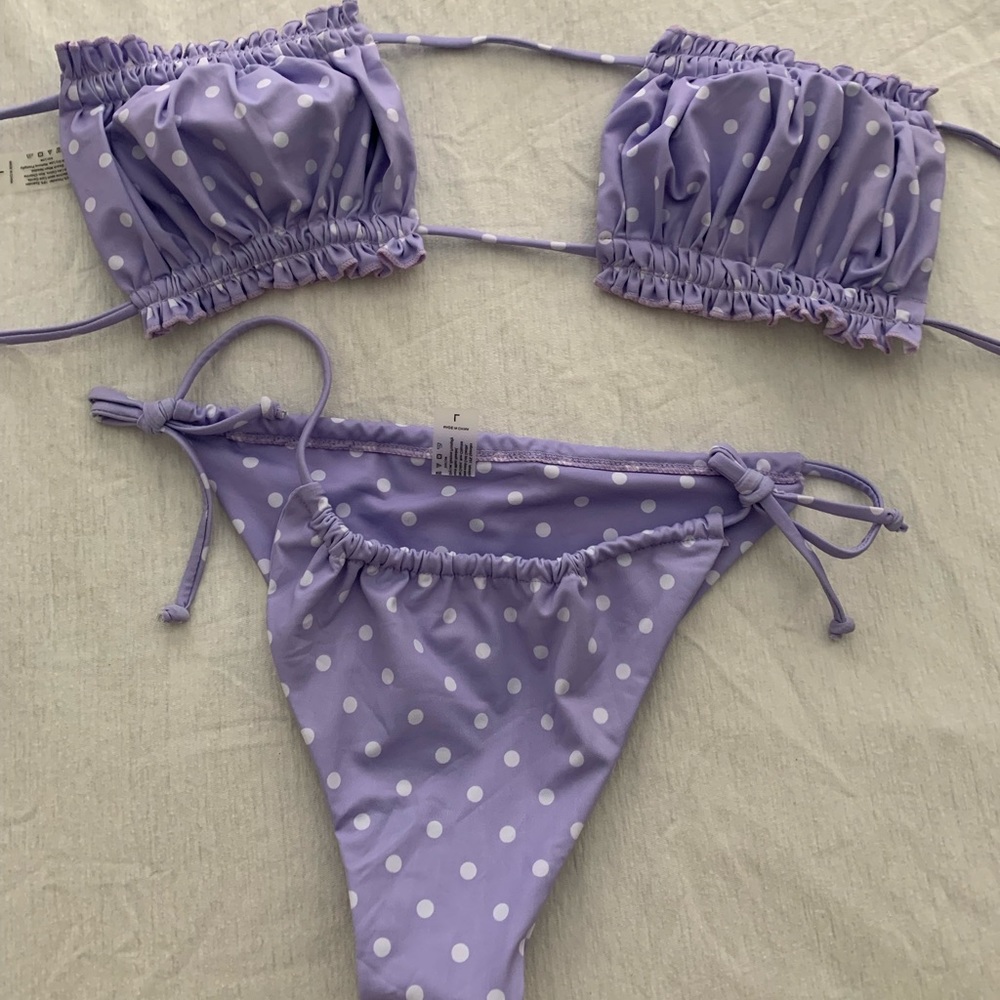 Poka dot lavender set